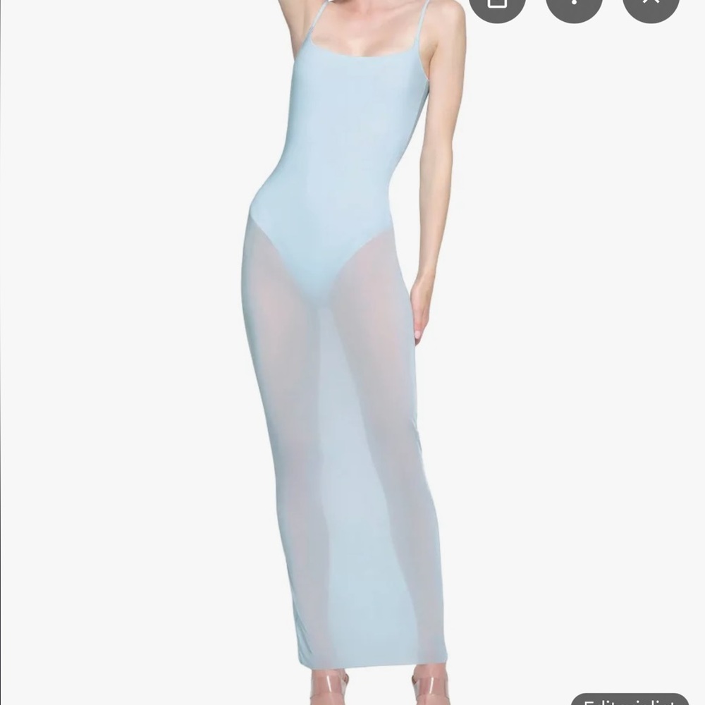 SKIMS Milky Sheer low back long dress XS